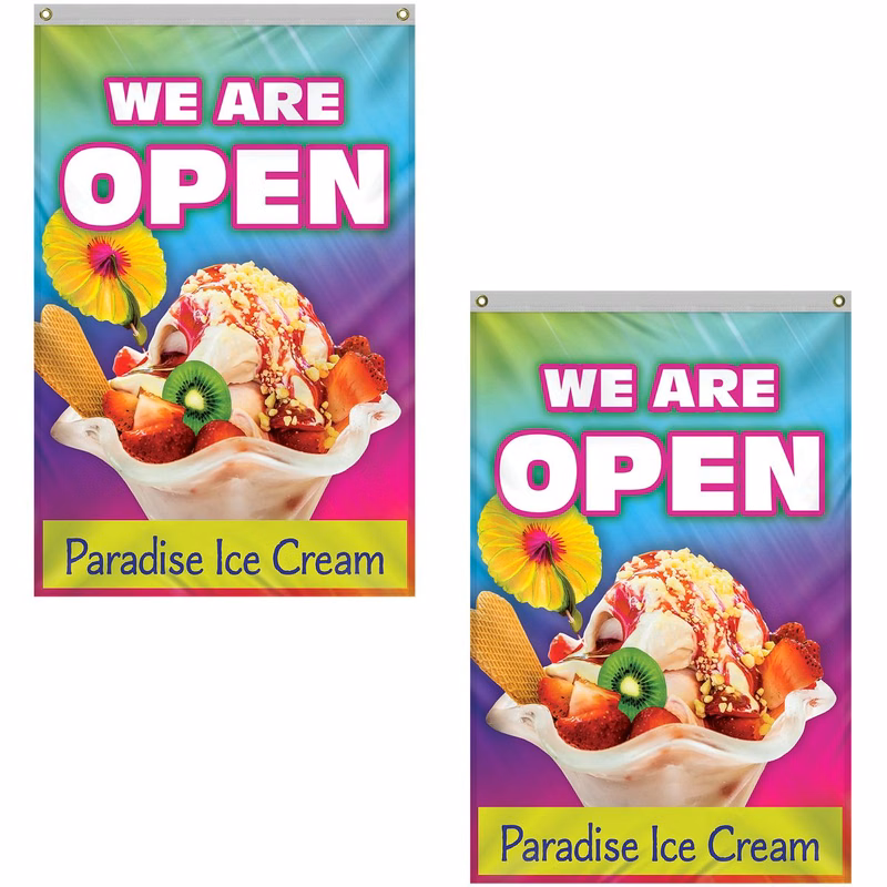 4' x 6' Standard Double Sided Knitted Polyester Vertical Banners