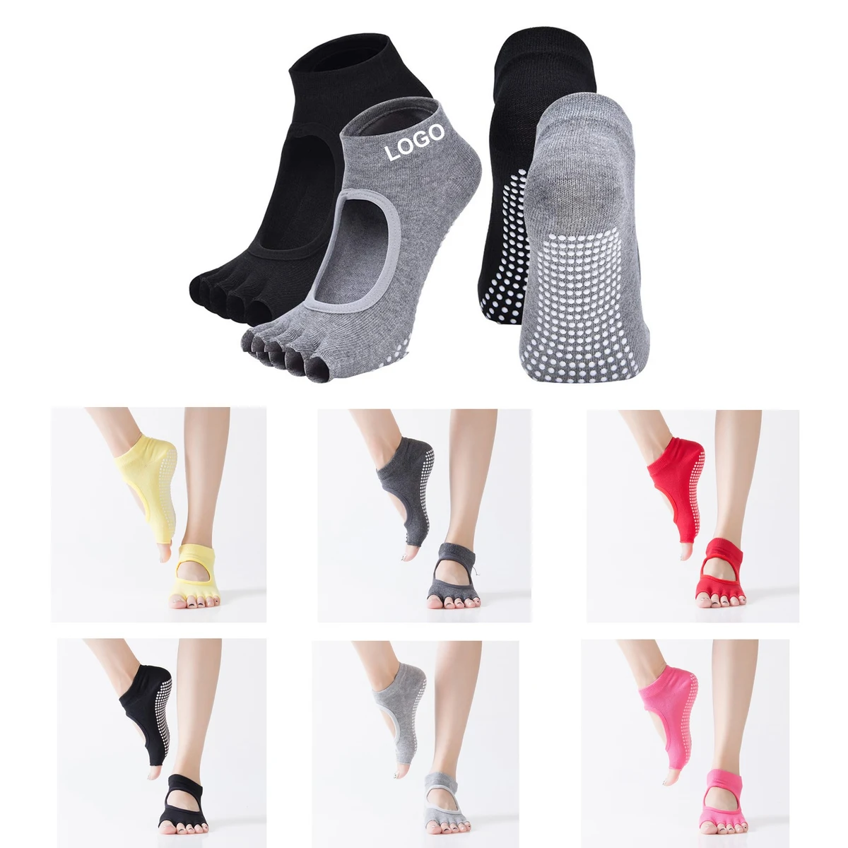 Toeless Yoga Socks with Non-Slip Grips 1