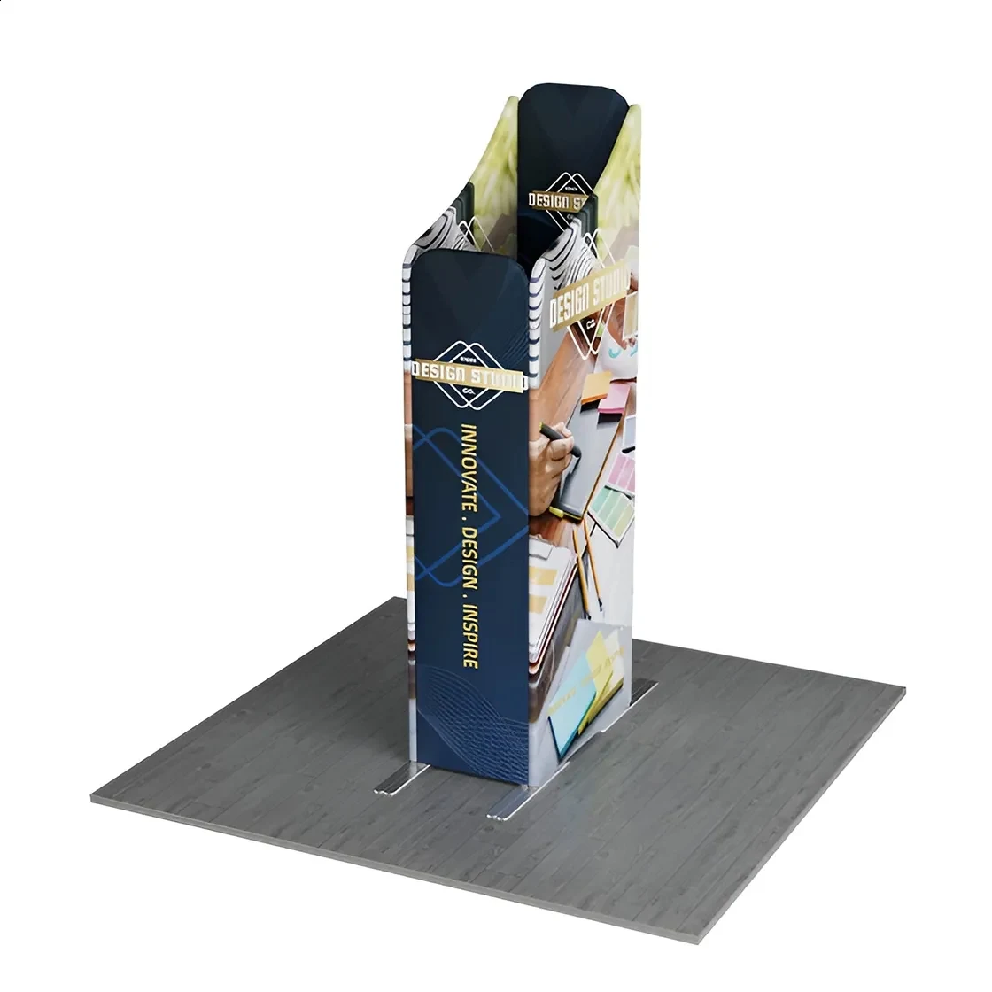 6.5ft Magnetic Fabric Display - 2 Sloped & Straight Banner 1