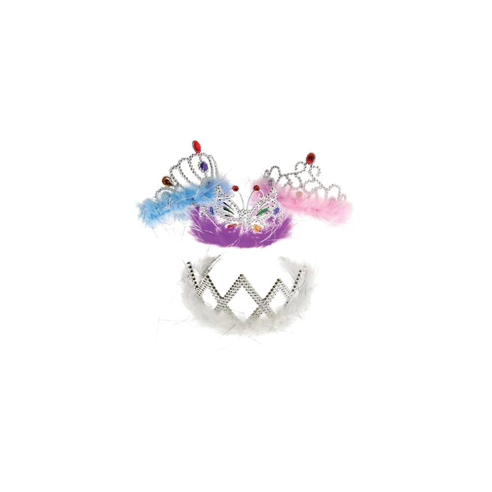Feather Boa Princess Tiaras - Assorted 1