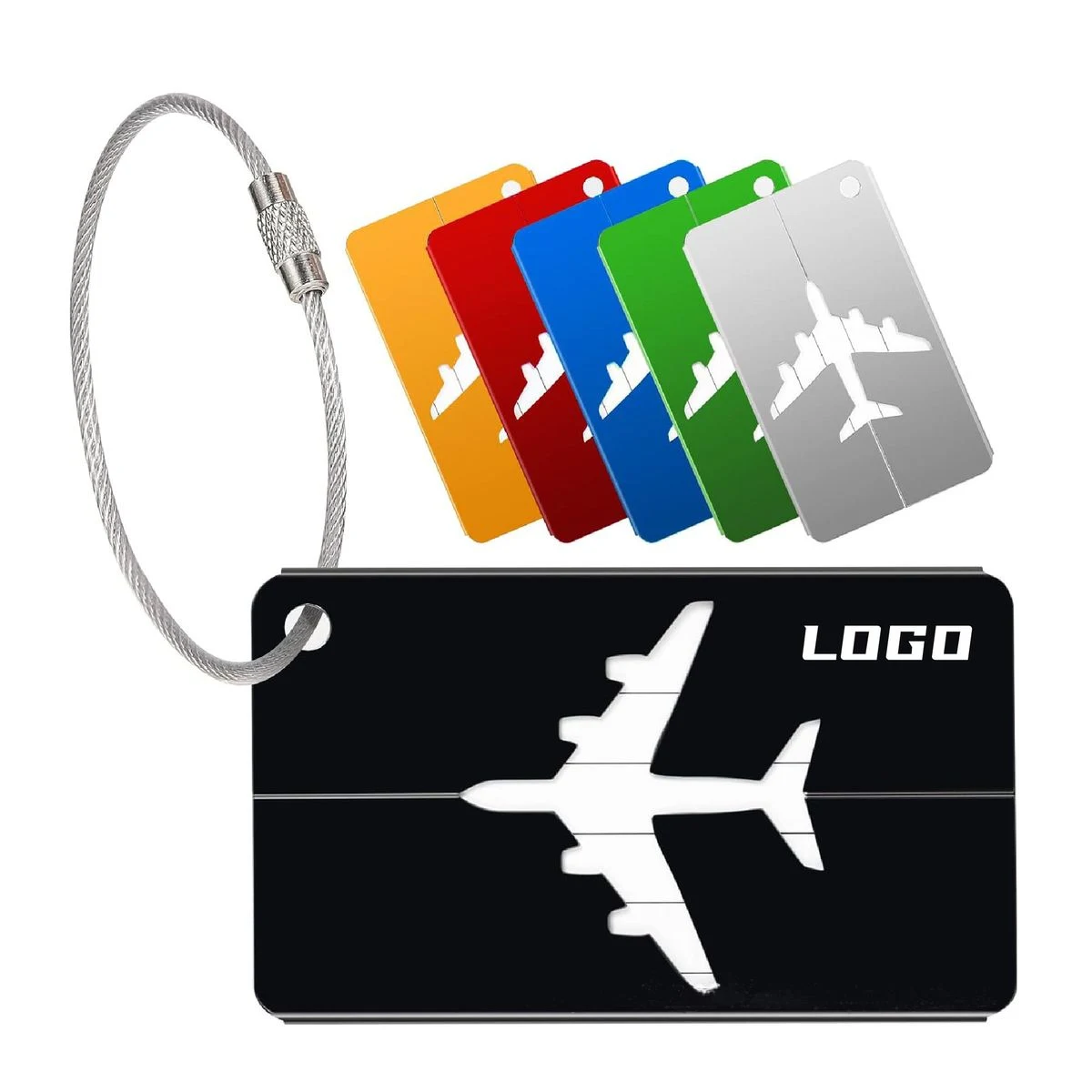 Aluminum Alloy Luggage Tag with Steel Loop 1