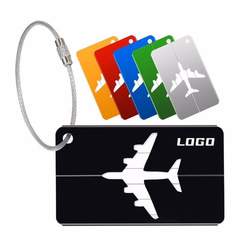 Aluminum Alloy Luggage Tag with Steel Loop
