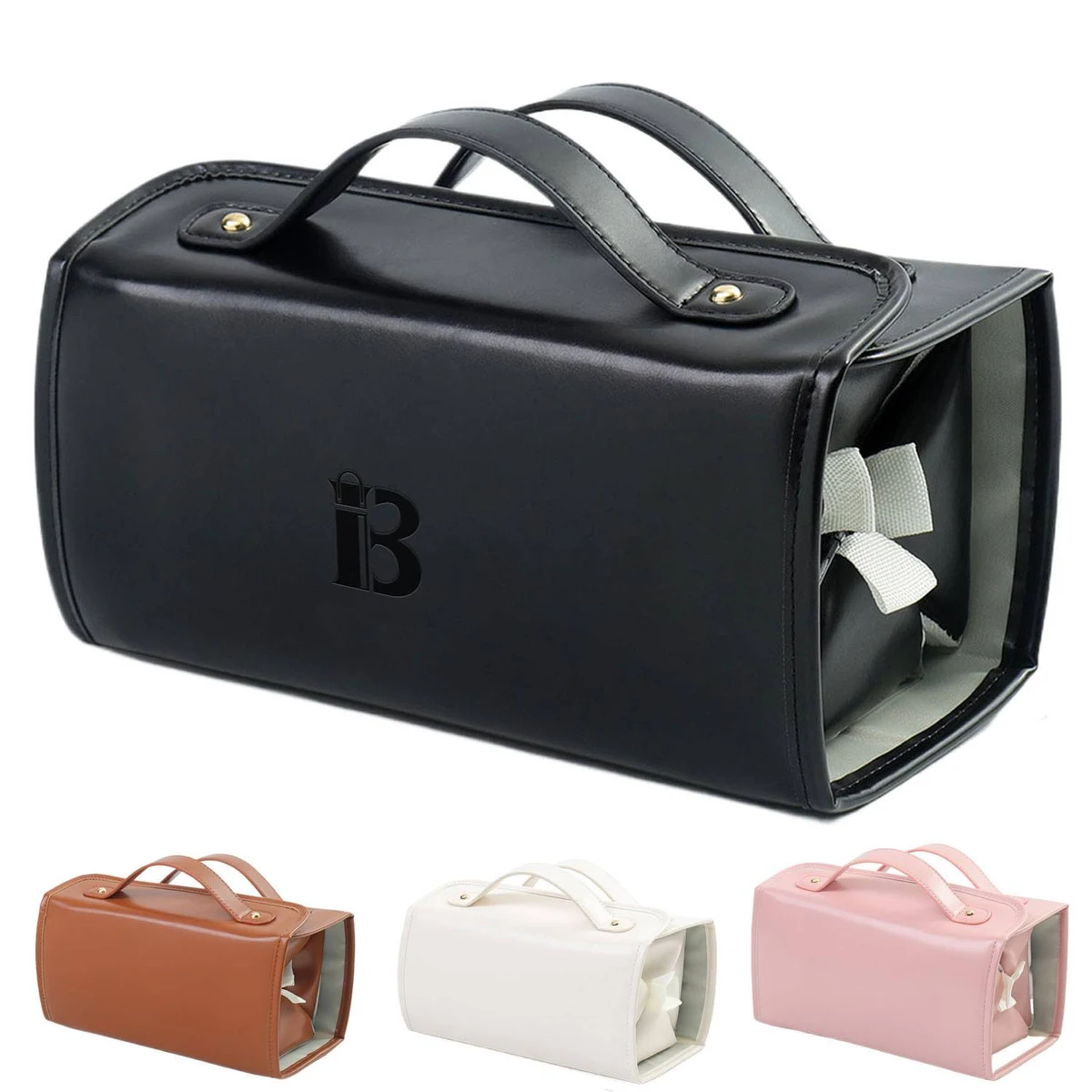 Portable PU Leather Travel Cosmetic Bag Detachable Pouches 1