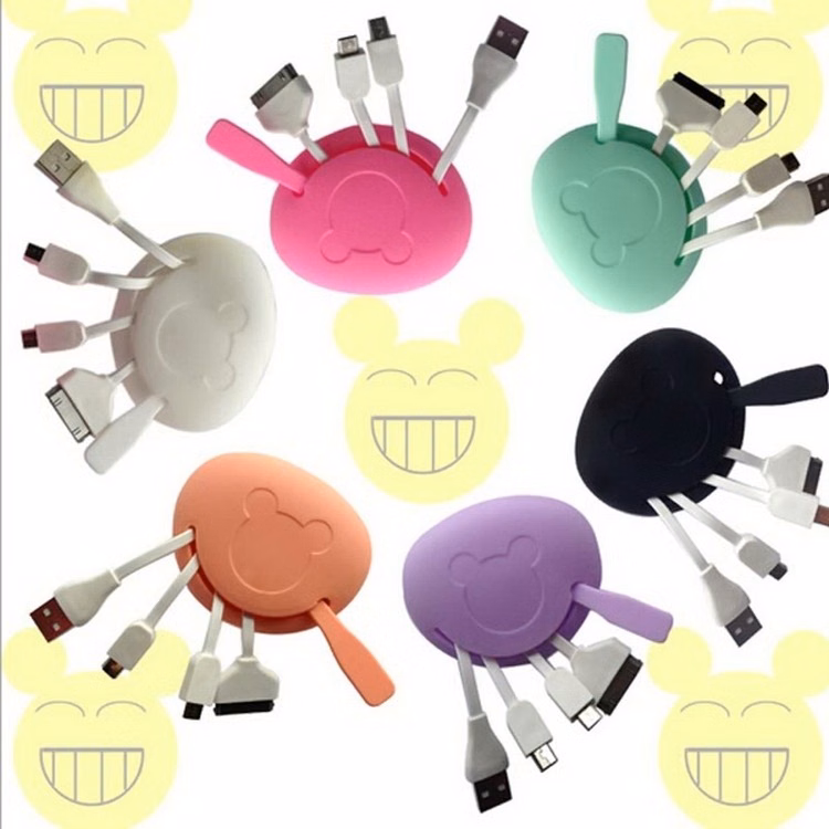 Smiling Silicone Packet USB Cable
