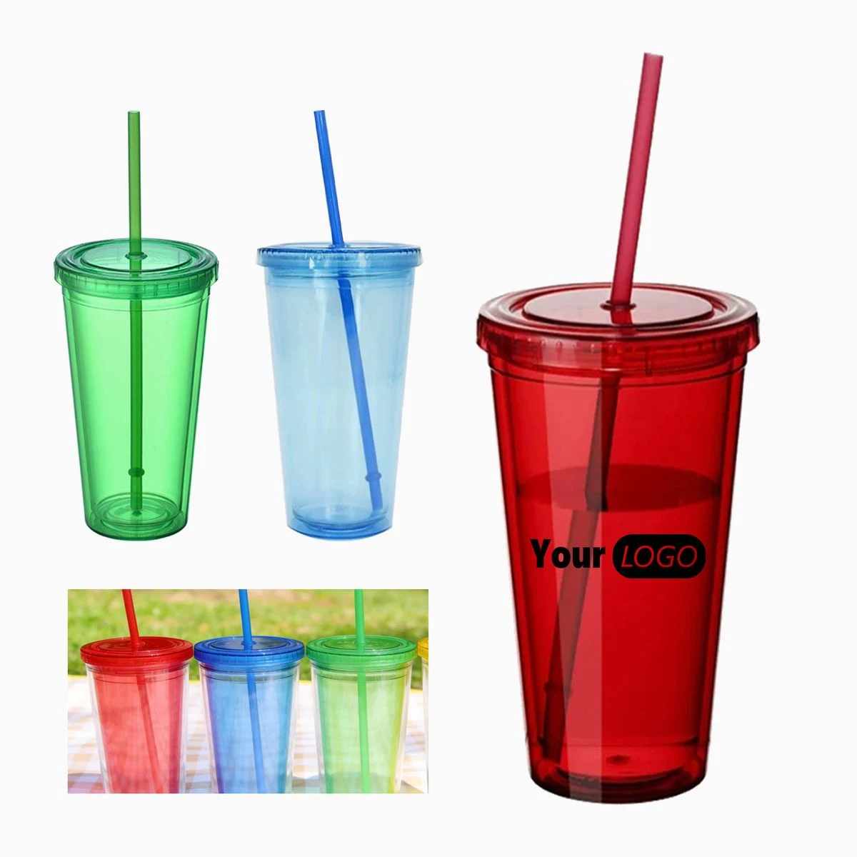 Candy colored double-layer fashionable coffee cup 1