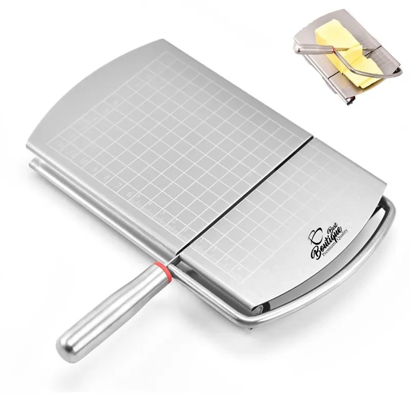 Stainless Steel Cheese Cutter Slicer Cutting Board with Wire 1
