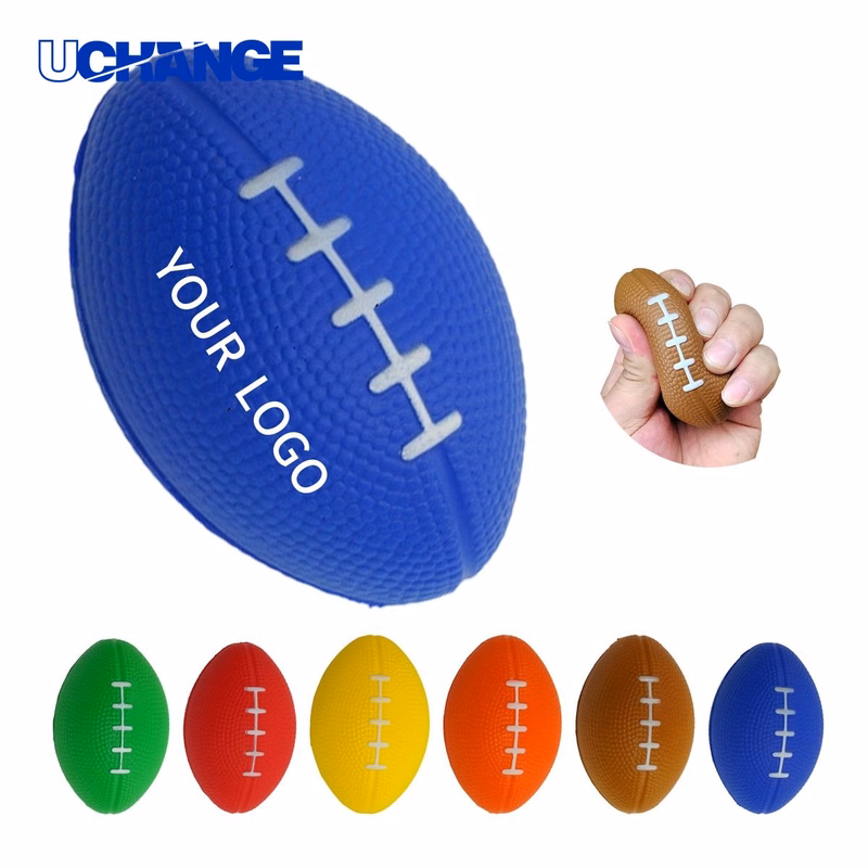 PU Foam Football Shaped Stress Relief Ball Squeeze Toy