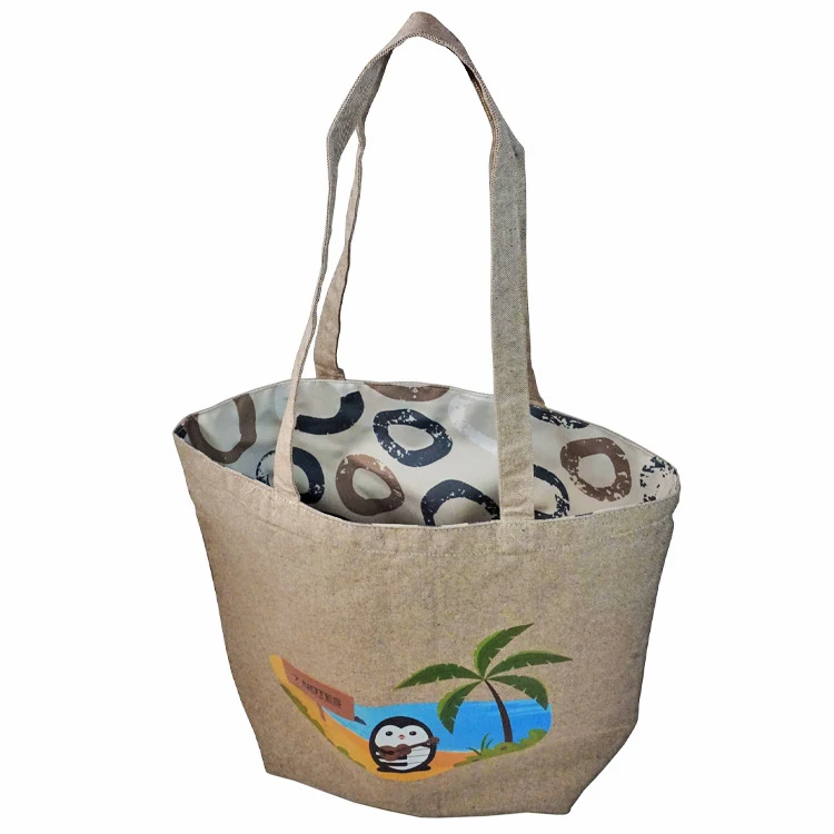 Super Sale- Reversible Brown Tweed Cotton Tote 1