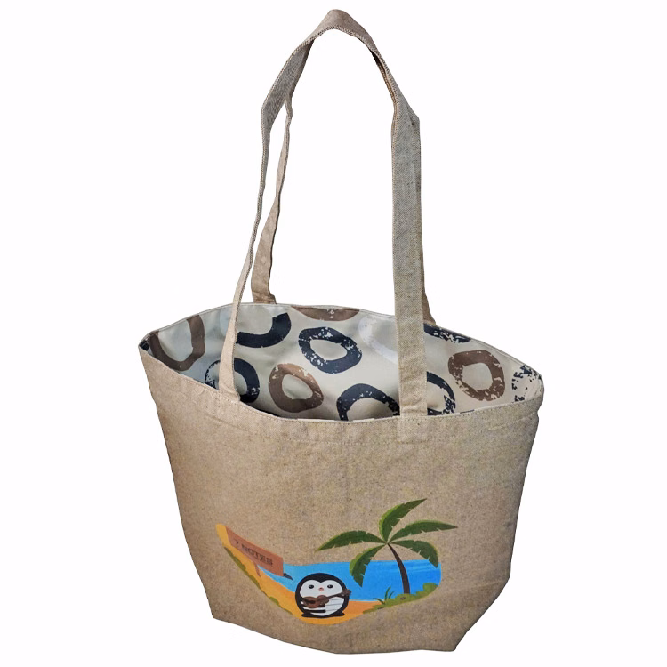 Super Sale- Reversible Brown Tweed Cotton Tote