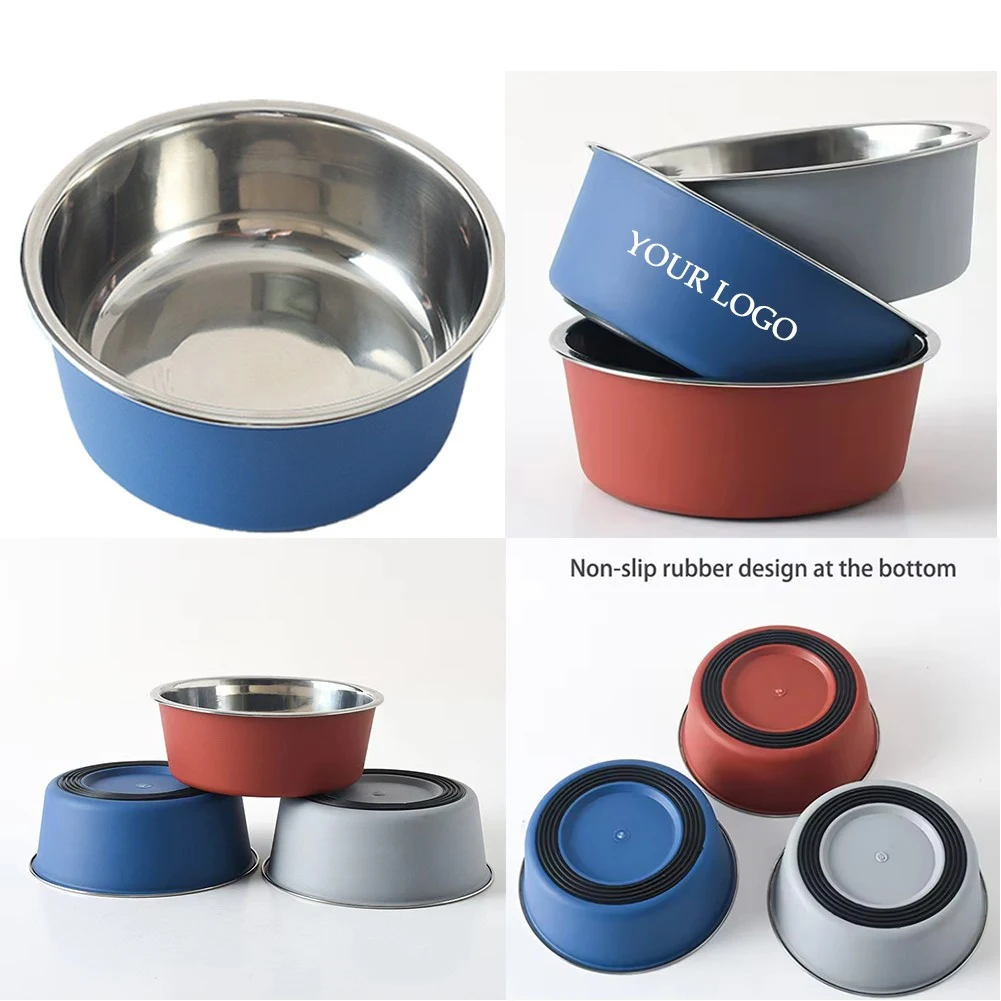 9.45 Inch Wide Dog Non-slip Stainless Steel Bowls 1