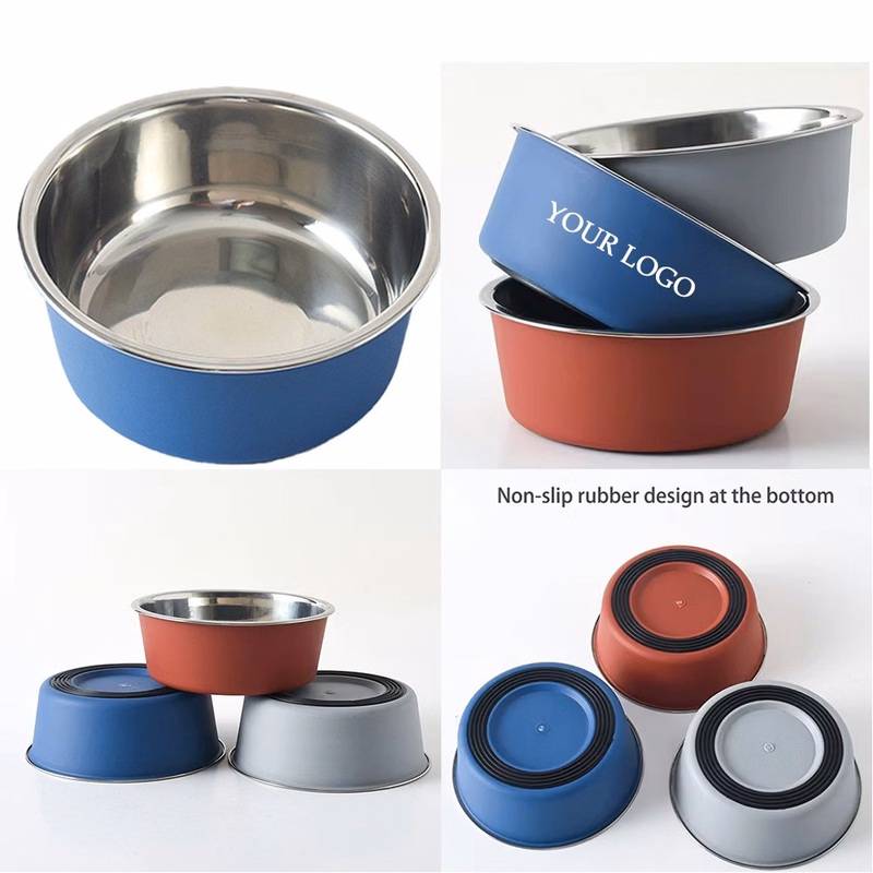 9.45 Inch Wide Dog Non-slip Stainless Steel Bowls