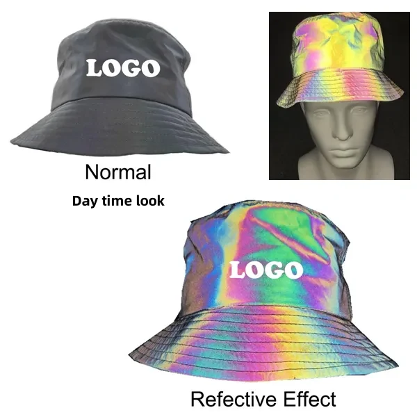 Rainbow reflective bucket hat 1