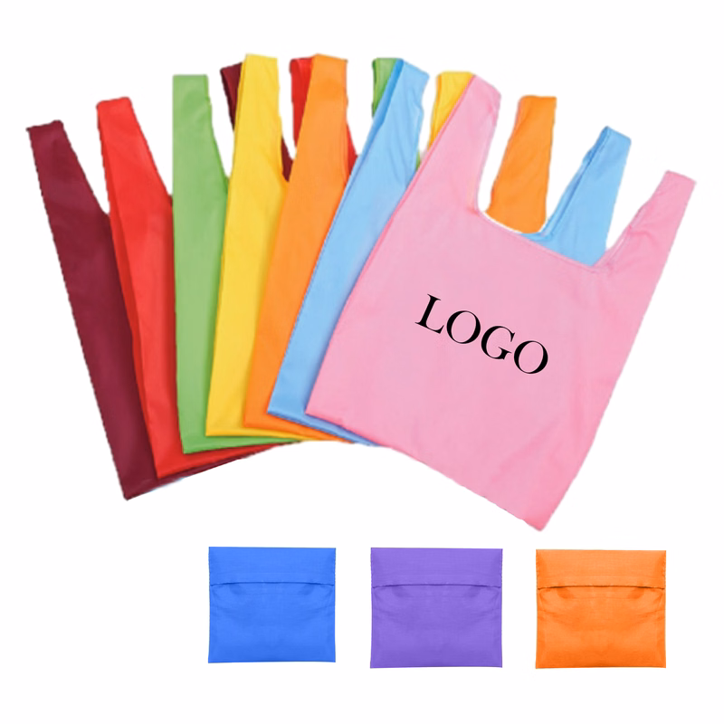 Reusable Polyester Foldable Tote Bag With Pouch