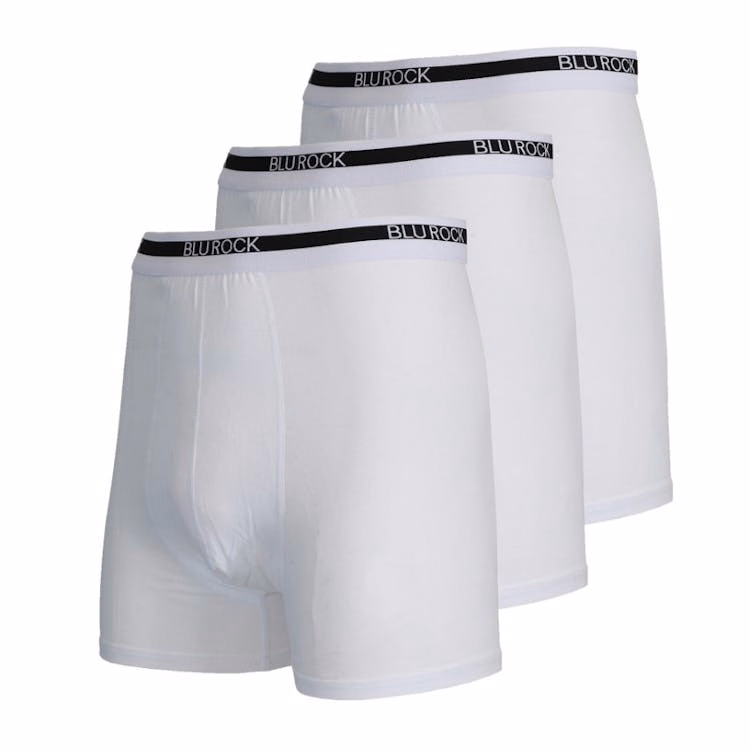 Men's Stretch Cotton Boxer Briefs - White Medium 3 Pack