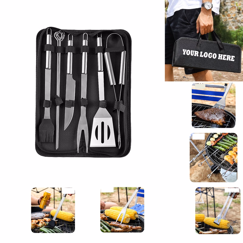 9 Piece BBQ Stainless Steel Grill Accessories Tools Set