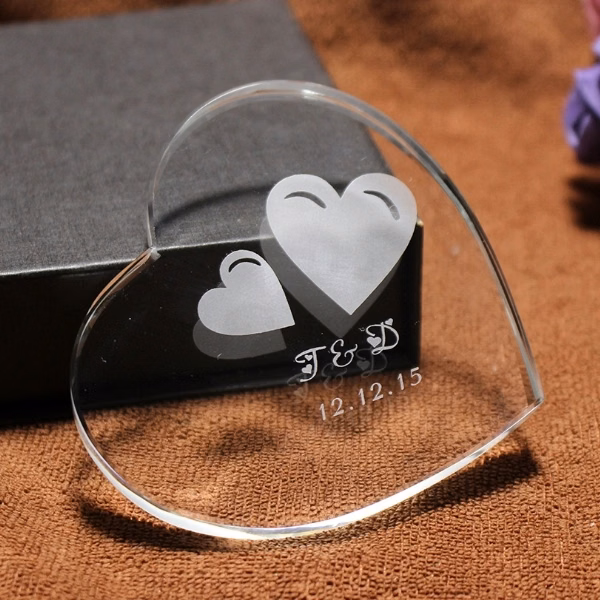 Crystal Heart Shaped Award