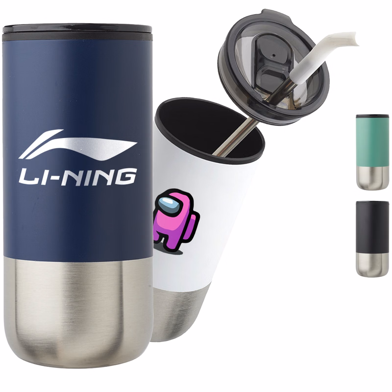 20 oz. Stainless Steel Travel Mugs w/ Silicone Straw