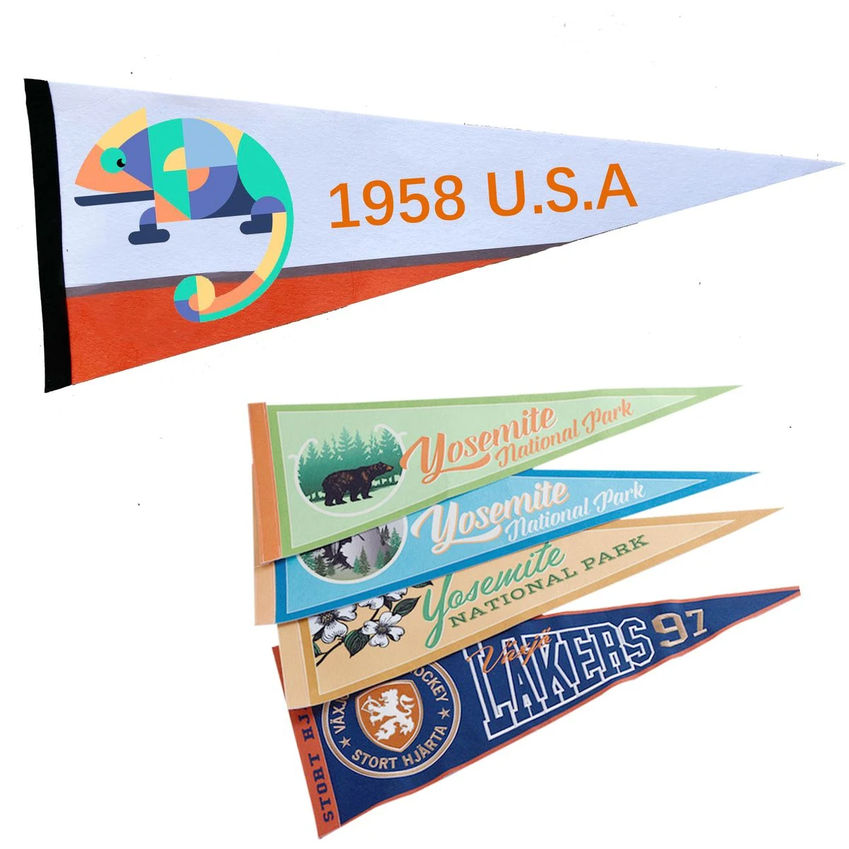 30" x 12" Sublimation Full color Felt Pennant 1