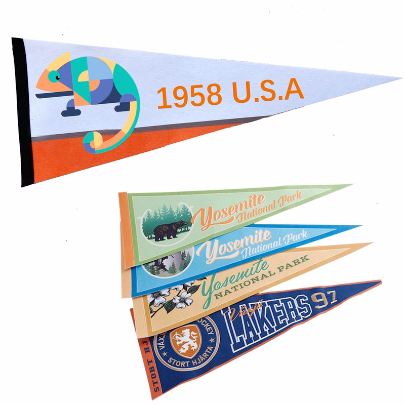 30" x 12" Sublimation Full color Felt Pennant