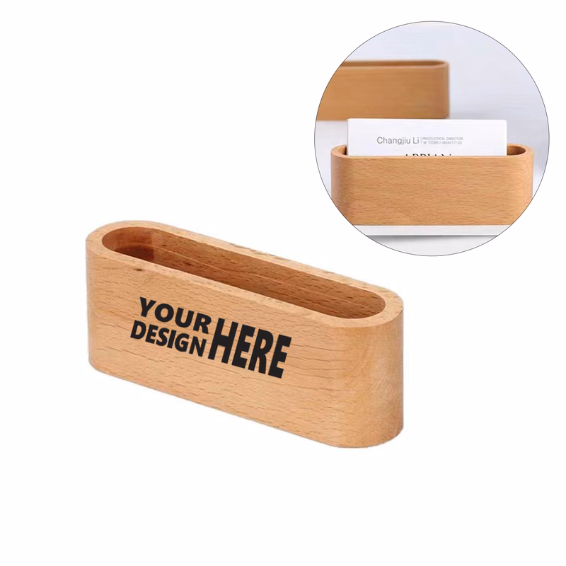 Elegant Wooden Business Card Holder
