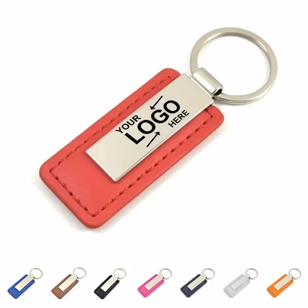 Custom PU Leather Metal Keychain with Alloy Center — Professional Auto Accessories