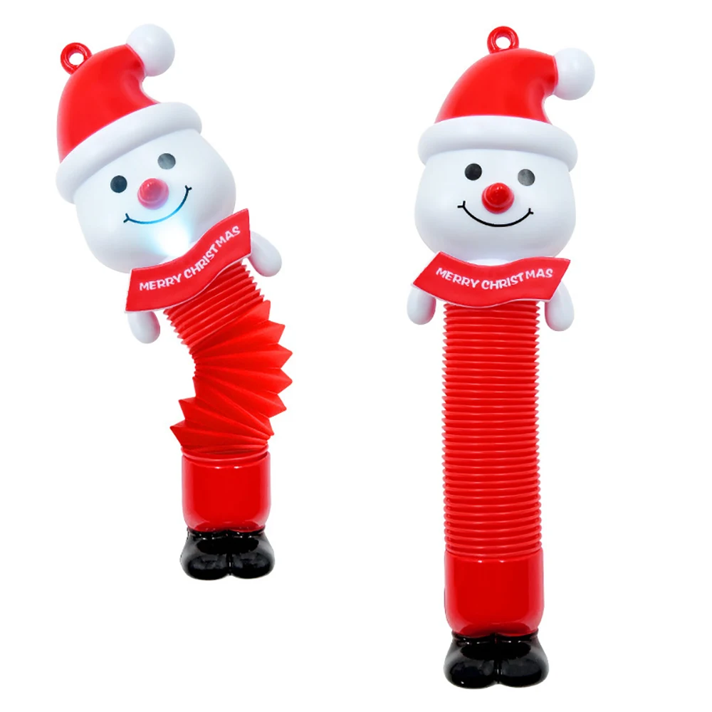 Christmas Santa Claus Pop Tube Decompression Toy with LED 1