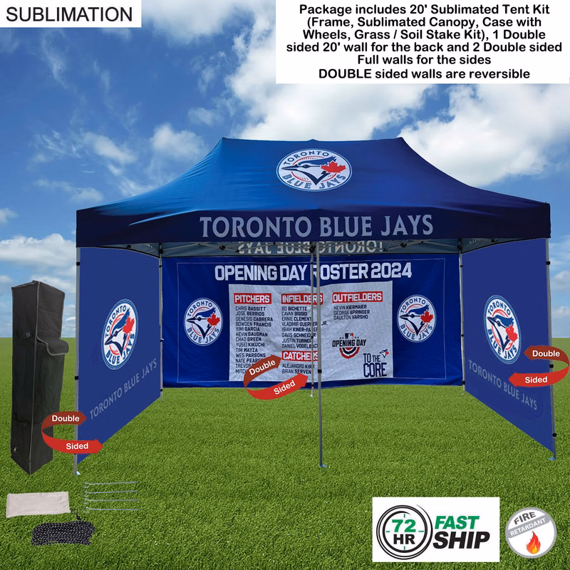 72Hr Fast Ship - Full Privacy Tent Package 2, 20'Tent Kit, 20'backwall & 2 DOUBLE side Full sidewall