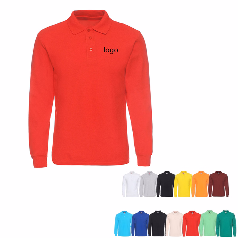 Cotton Long Sleeve Stain Guard Polo Shirts