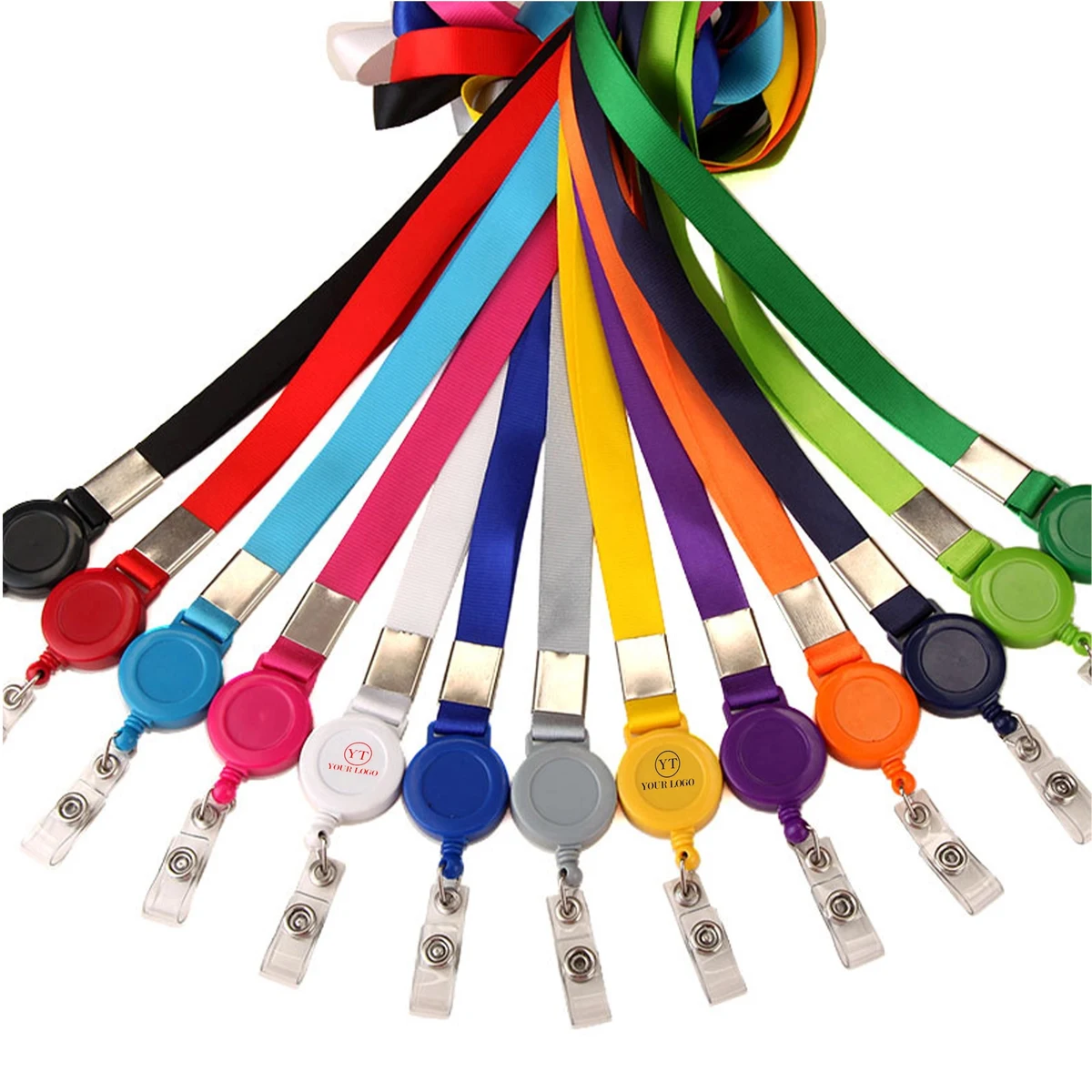 Stretchy Neck Strap with Retracting Reel Cord 1