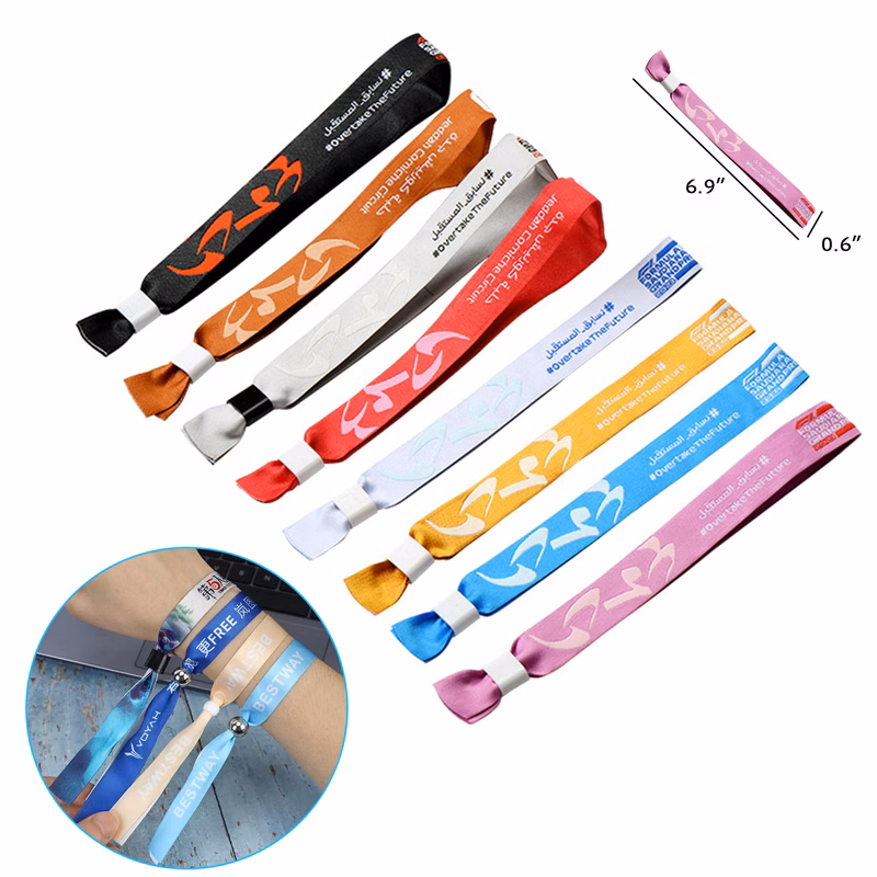 MOQ 50 Bulk Satin Wristbands for Events Custom