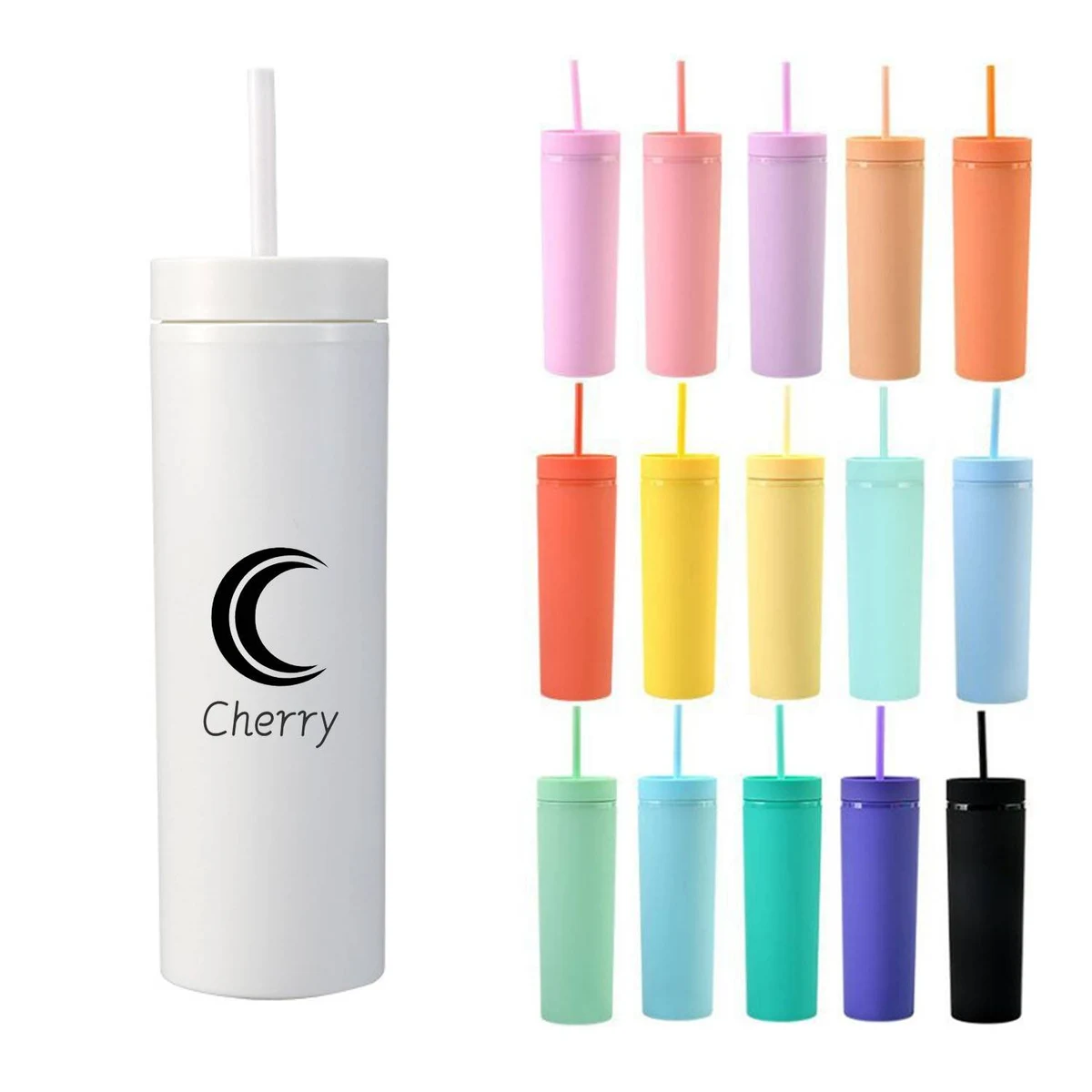 16Oz Tumbler With Straw And Lid 1