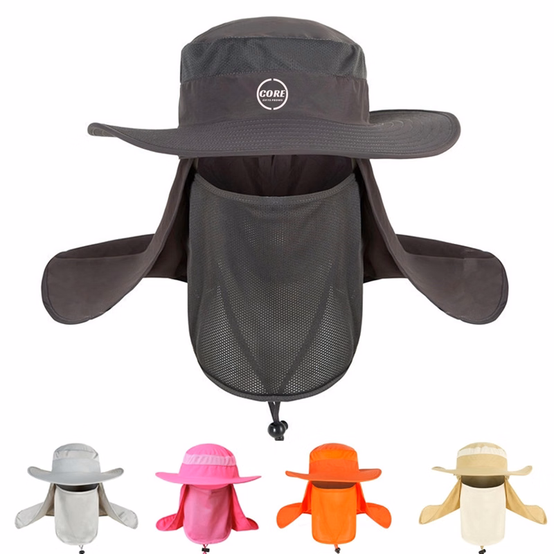 Face Cover Summer Neck Flap Bucket Hat