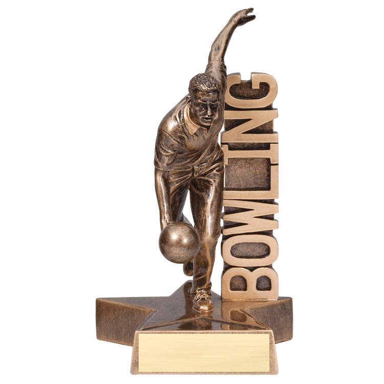 6 1/2" Tall Bowling Male Billboard Resin Award