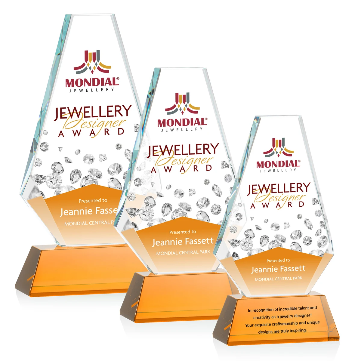 Kingsley VividPrint™ Award on Newhaven Base - Amber 1