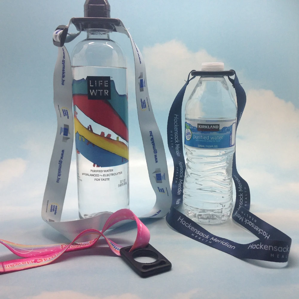 Water Bottle Holder Lanyard - Polyester (Rubber Bottle Holder) 1