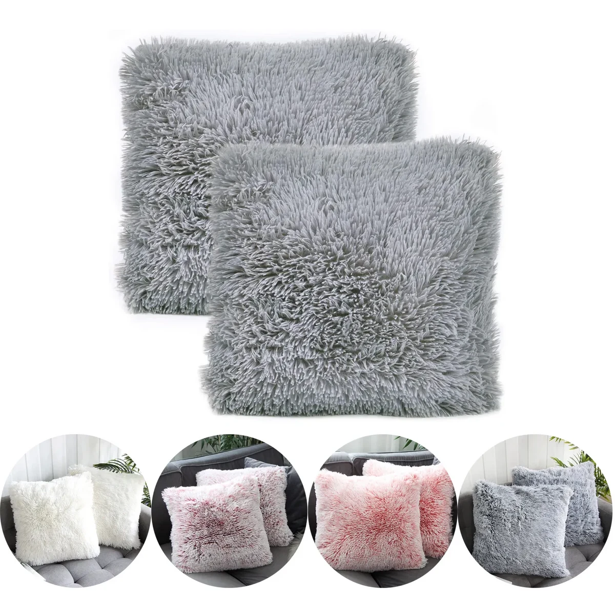 Luxury Series Super Soft Faux Fur Sofa Throw Pillow 1