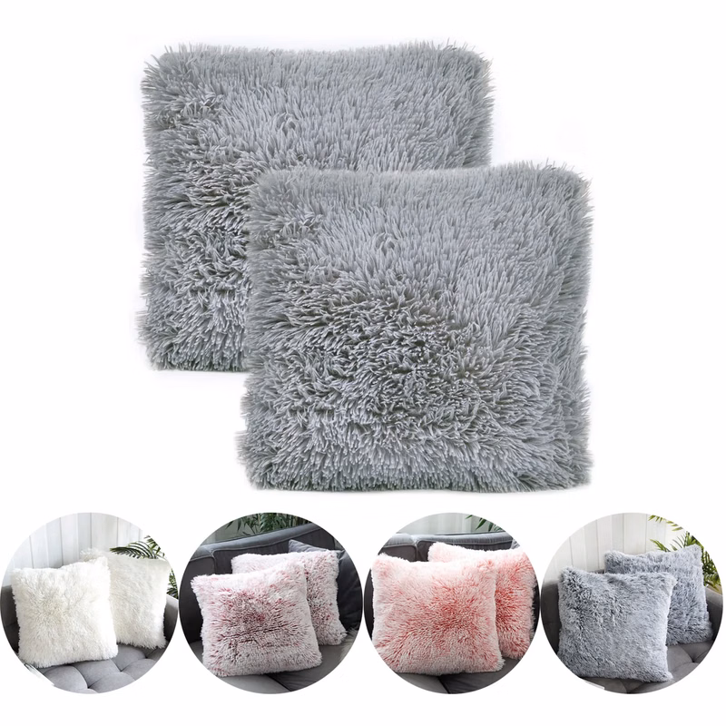 Luxury Series Super Soft Faux Fur Sofa Throw Pillow
