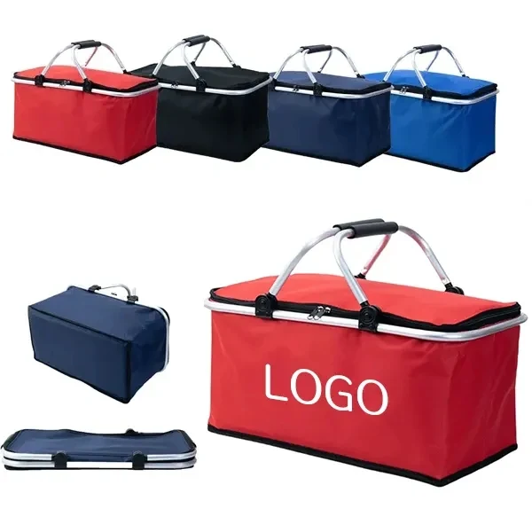 Insulated Aluminum Frame Picnic Basket with Folding 1