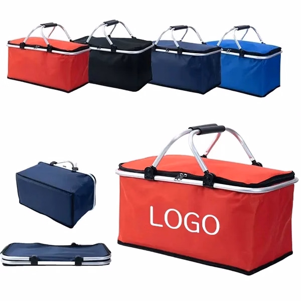 Insulated Aluminum Frame Picnic Basket with Folding
