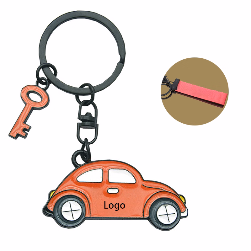Creative Car Shape Metal Key Chain with Wristband