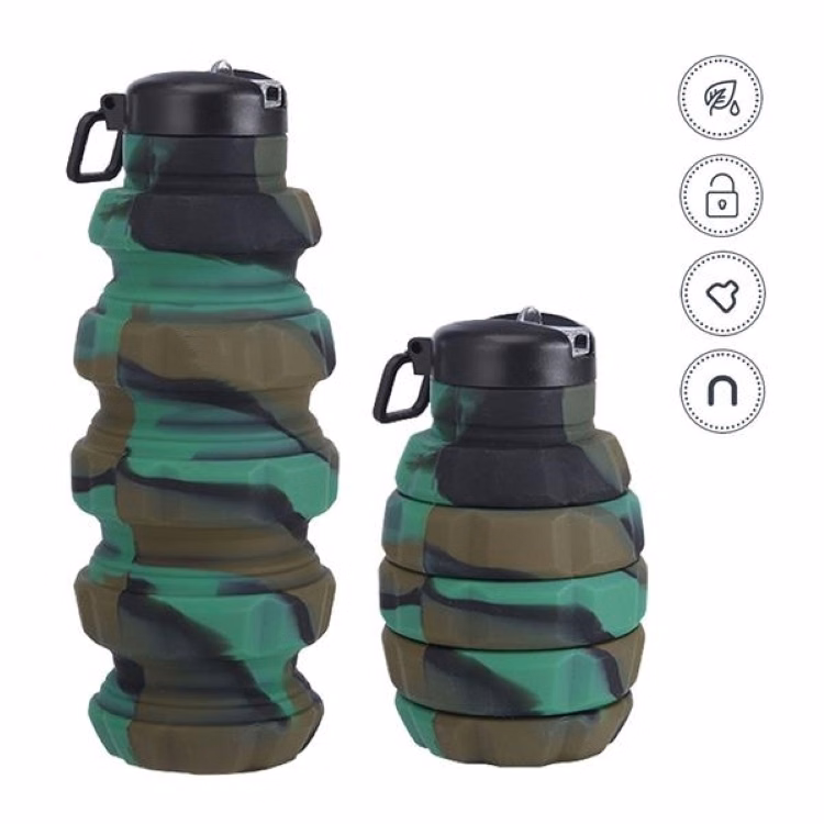 Collapsible Travel Water Bottlemade of food-grade platinum silicone