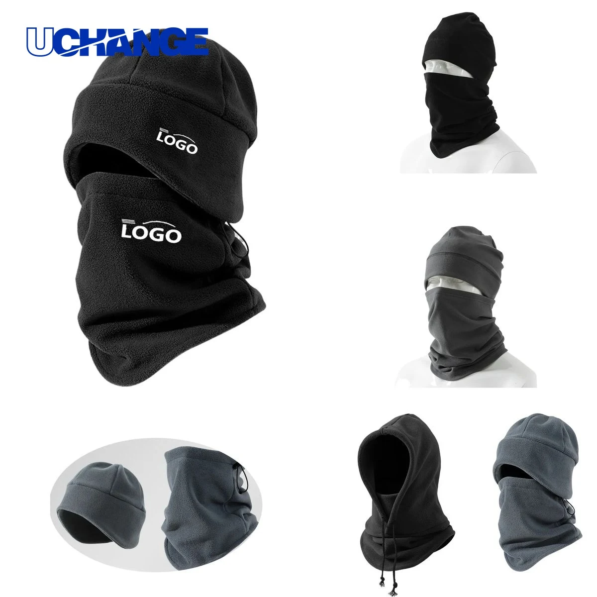 Knit Hat and Neck Warmer Set 1