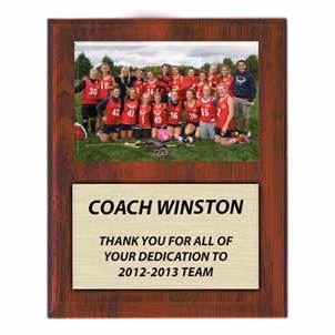 Plaque: 8x10" Cherry Finish, 6x4" Photo cover