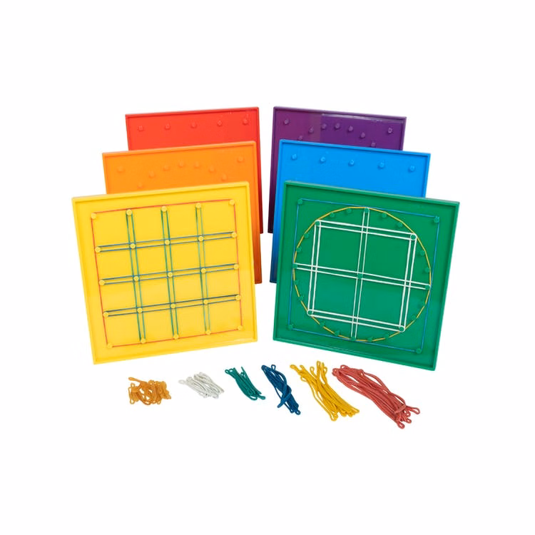 Double-Sided Geoboard Set - 6 Pack 120 Rubber Bands