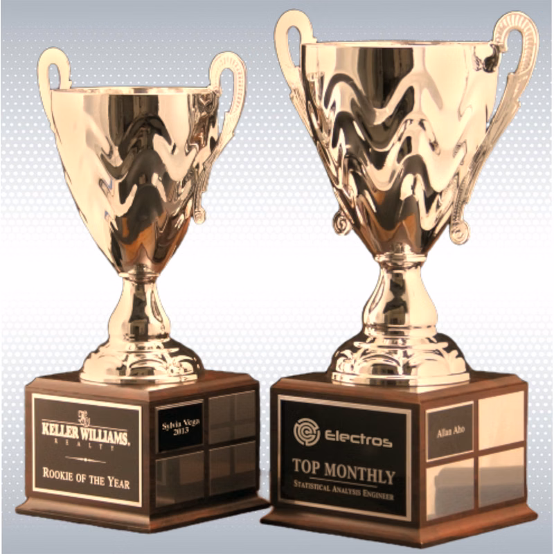 Wave Perpetual Gold Cup Trophy Award w/Perpetual Base