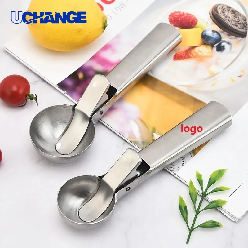 Spring-Back Stainless Steel Ice Cream Scoop Tool for Kitchen Use 1