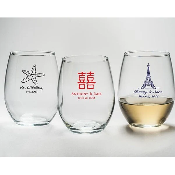 9 Oz Stemless Wine Glass (Ocean) 1