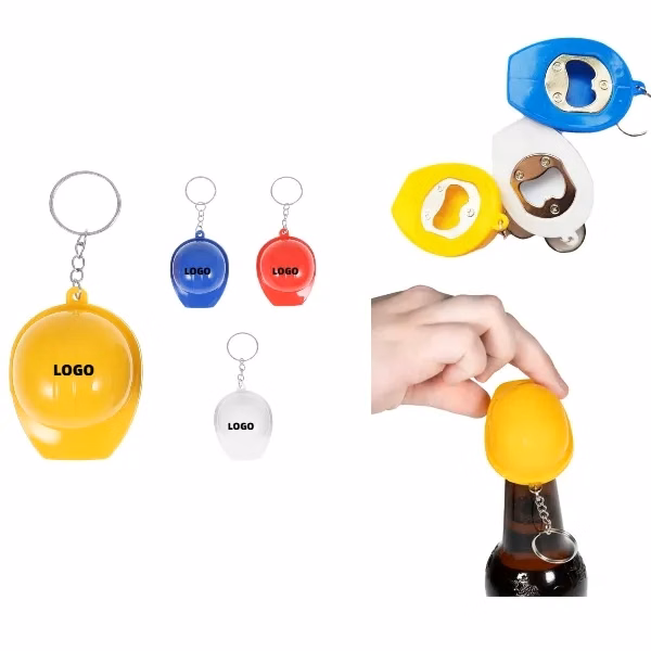 Hard Hat Bottle Opener Keychain