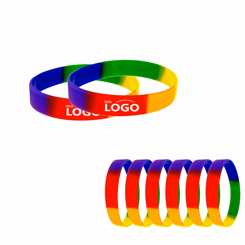 Rainbow Silicone Wristbands for LGBTQ Support