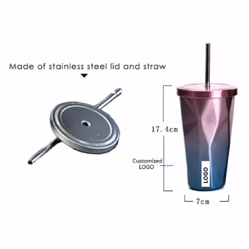 Stainless Steel Tumbler w/ SS Lid & Straw 15 oz